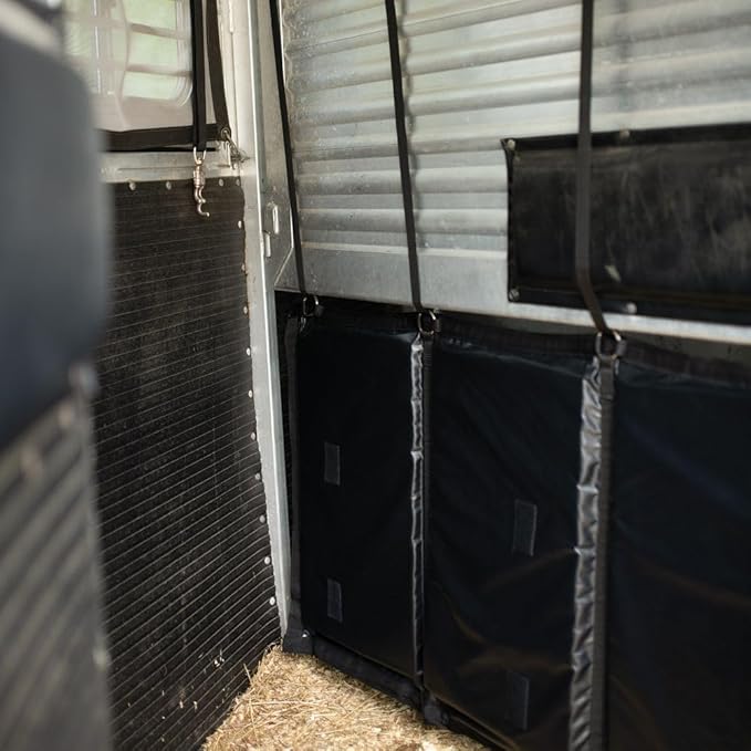 Schneiders Trailer Stall Wall Kick Pad Mat | High-Density Foam | Double PVC Vinyl for Horse Travel Safety | Color Black