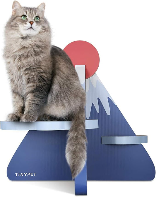 Cat Scratcher Post Board, Mount Fuji Shape Cat Scratching Lounge Bed, Durable Pad Prevents Furniture Damage