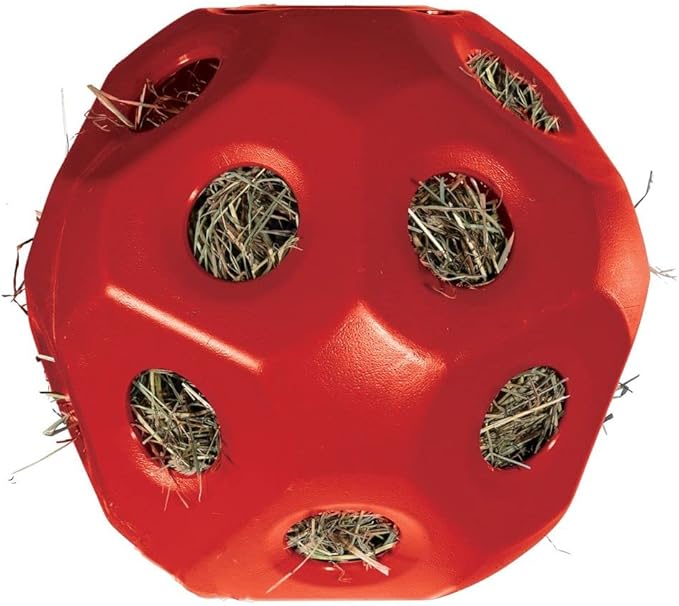 Schneiders Slow Feed Hay Ball Feeder for Horses | Color Red Horse Stable Companion | Slow Feed Consumption | Boredom Buster | Durable Polyethylene