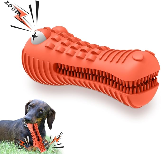 Dog Toys for Aggressive Chewers Large Medium Breed, Indestructible Dog Toothbrush Chew Toys, Squeaky Interactive Tough Extremely Durable, Dogs Toys to Keep Them Busy