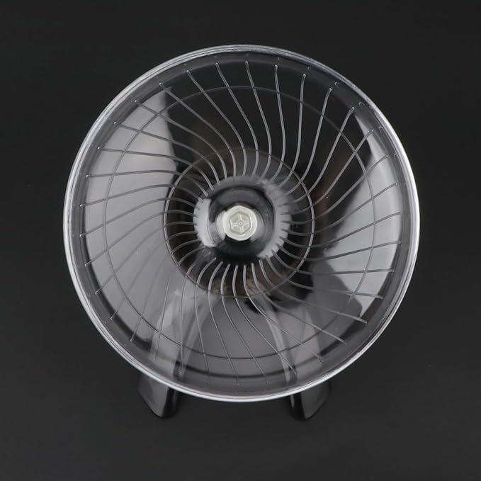 Hamster Wheel Silent Hamster Exercise Wheel Running Spinner Hamster Flying Saucer for Hamsters Gerbils Mice and Other Small Pets (Black)