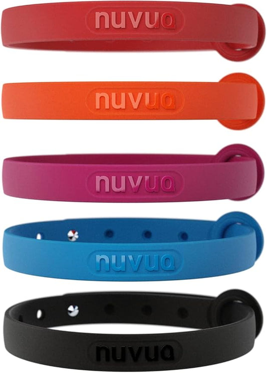 5 Pack Breakaway Cat Collar - Soft, Comfortable, and Lightweight Safety Buckle Collar with ID Tag Ring for Outdoor Cats and Kittens by Nuvuq (6 ⅞" to 10 ¼", Red, Orange, Pink, Blue and Black)