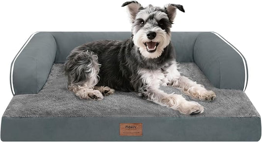 Small Dog Bed Waterproof Orthopedic Dog Beds for Medium Sized Dogs Comfy Pet Cat Bed with Sides, Washable Removable Cover