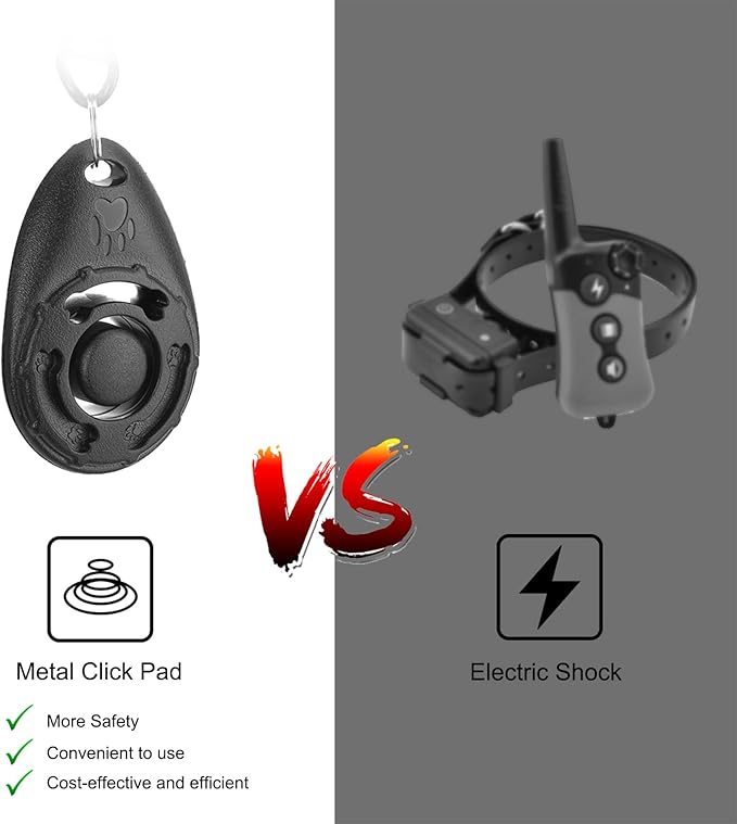 Dog Clicker for Training, 2 Pack Dog Training Clicker, Clicker Dog Training with Wrist Strap, Pet Training Clicker, Perfect for Dog Cat Puppies Behavioral Training (Black and Water Lake Blue)