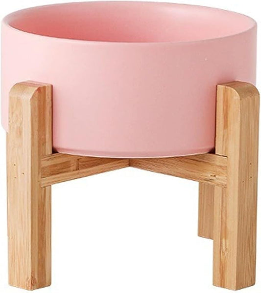 Petygooing 28 OZ Pink Elevated/Raised Ceramic Dog Bowl for Small and Medium Breeds, Dog Food Water Dish with Stand,Pet Feeding Bowl with Anti Slip Rubber for Cats Small and Medium Dogs (3.6 Cups)