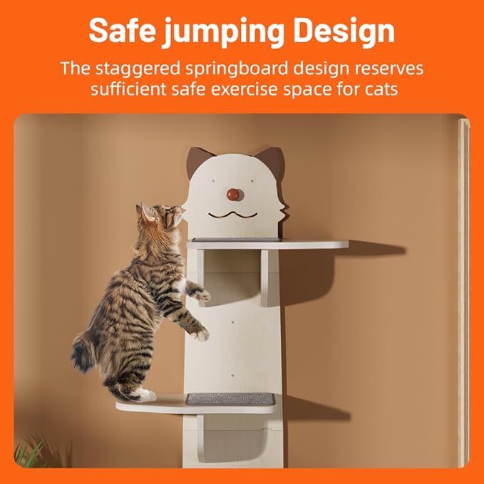 Cat Wall Mount Mounted Floating Shelves Shelf Perch Furniture Perch Hammock Climber Climbing Tree Indoor Large Wall-Mounted Steps Cat Climb Perches Solid Wood Hammock