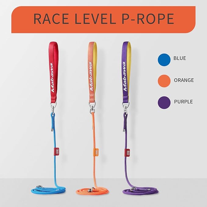 Dog Anti-Slip Leash 5FT with Metal Stopper - Durable No-Pull Training Lead for Small, Medium & Large Dogs - Comfortable Handle Nylon Rope, Tangle-Free Pet Walking Leash (Purple, 5 FT)