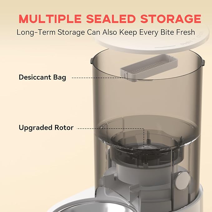 PAPIFEED Automatic Cat Feeder, 4L Auto Dog Cat Feeder with Rechargeable Battery & Dual-Band WiFi (2.4G & 5G), Automatic Pet Food Dispenser for Outdoor Travel Home - Ceramic Bowl Included