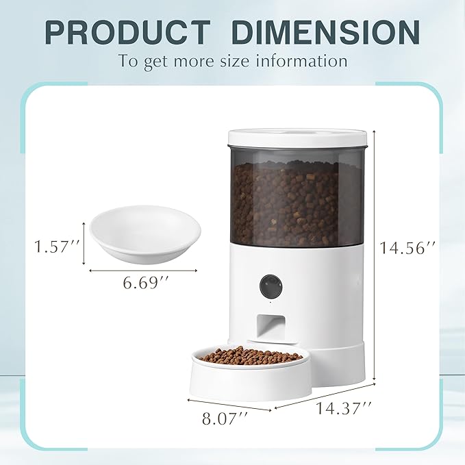 Warcat Vacuum Automatic Smart Cat Feeder with Timed Remote Control & Visual Monitoring, APP-Enabled Pet Food Dispenser for Cats, Dogs & Small Animals, Automatic Feeding Solution