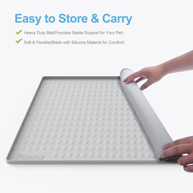 Pee Pad Holder for Dogs,Silicone Dog Puppy Pad Holder, 34 x 28 No Spill Raised Lip High Edge,Portable, Leak-Proof Mat Holder for Dog Training Pads,Square Potty Trays for Home Floor Protection