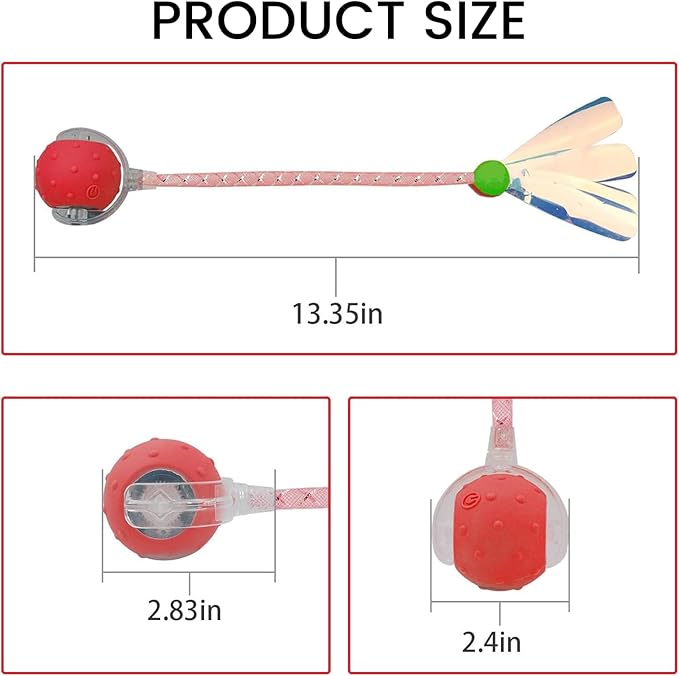 Interactive Cat Toys Ball for Indoor Cats Fast Rolling on Carpet，Colorful Plastic Spring Cat Toys 5Suit ，Automatic Kitten Toys for Bored Indoor Adult Cats，Motion Activated