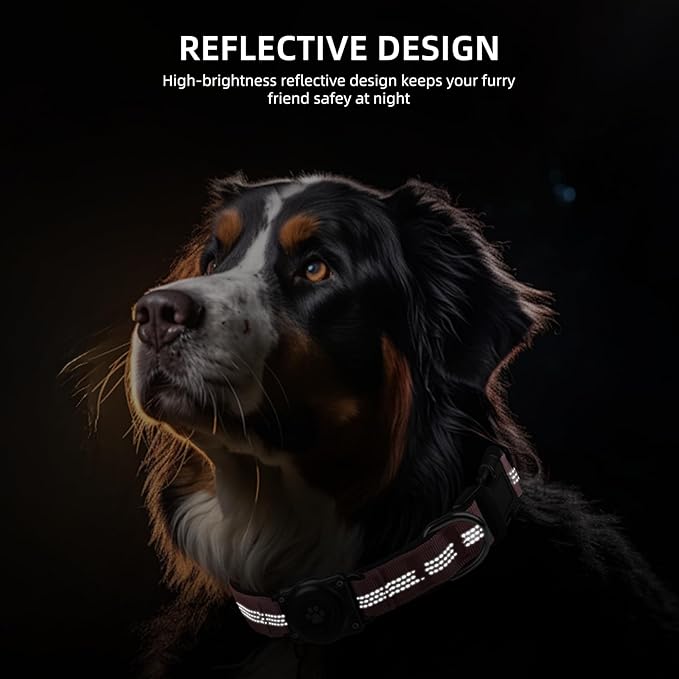 Upgraded AirTag Dog Collar, IP68 Waterproof Air Tag Dog Collar Holder, Reflective, Ultra-Durable, Comfortable Padded, Heavy Duty Dog Collars for Small Medium Large Dogs (XS (10.25"-13"), Pink)