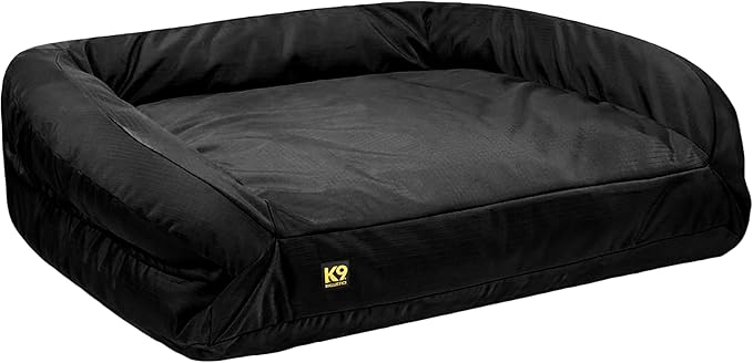 K9 Ballistics Tough Orthopedic XXL Extra Large Bolster Dog Bed - Washable, Durable and Water Resistant Dog Bed - Made for Big Dogs, 40"x68", Black