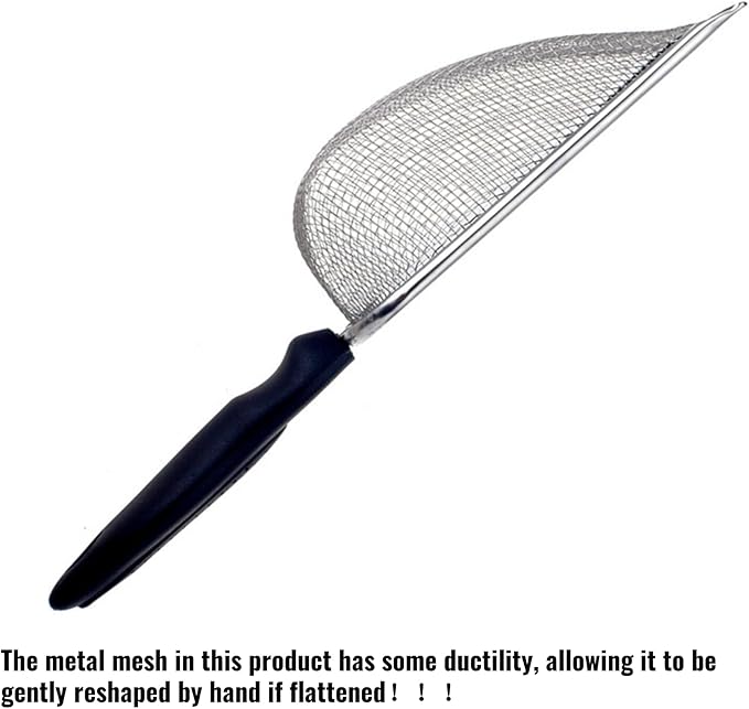 Cat Litter Scoop Stainless Steel Mesh Scooper Long Handle Deep Shovel Non-Stick Coated Metal Litter Scoop for Litter Box Kitten Pooper Lifter (Hole:3.8mm/Regular Cat Litter Scoop)