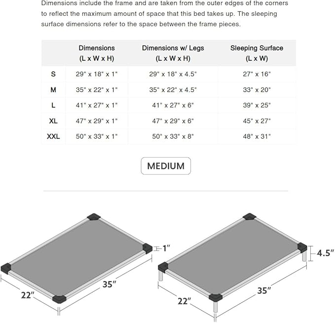 K9 Ballistics Chew Proof Armored Padded Dog Crate Bed, Virtually Indestructible, Legs Included (Obsidian Black, Medium (35" L x 22" W x 4.5" H))