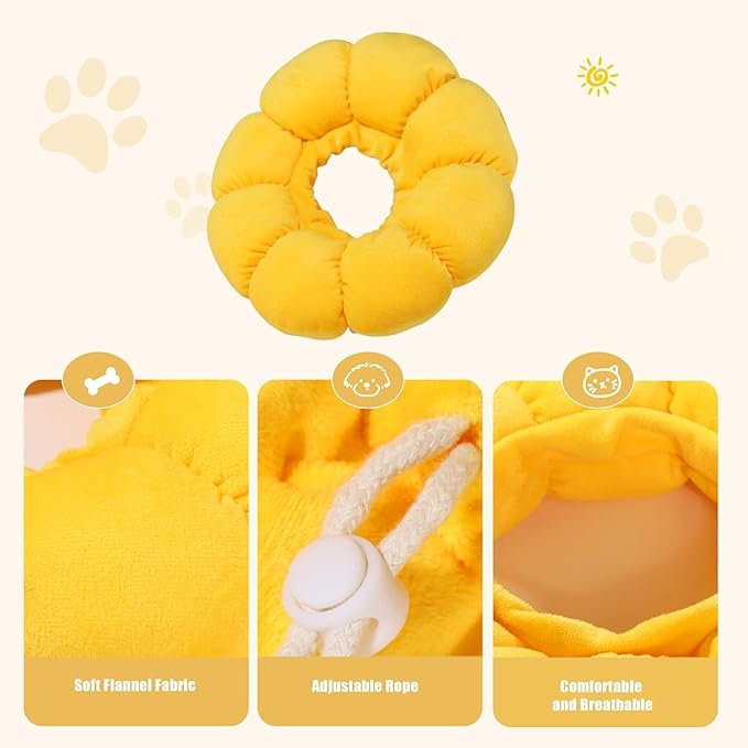HOMBYS Soft Dog Cone for Dogs and Cats, Cute & Fluffy Flower Shape for Claming, Adjustable Dog Collar Alternative After Surgery, Protective Elizabethan Collar for Dogs Recovery & Stop Licking, L