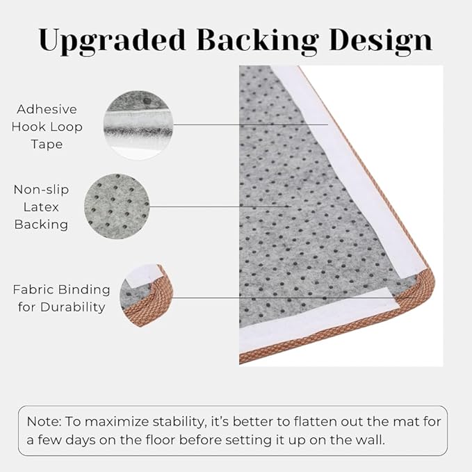 Sisal Cat Scratcher Post Mat (Use on Wall, Couch and Carpet), Durable and Shedding-Resistant Cat Scratching Surface - 21.7x13 inch with Adhesive Pads and Twist Pins (Matisse)