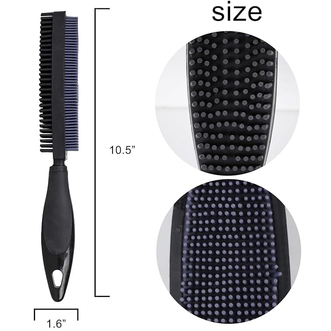 Rubber Pet Hair Removal Brush for Couch Clothes Dog Cat Pet Hair Carpet, Also Used as Dog Cat Bath Brush with Massage Effect(black)
