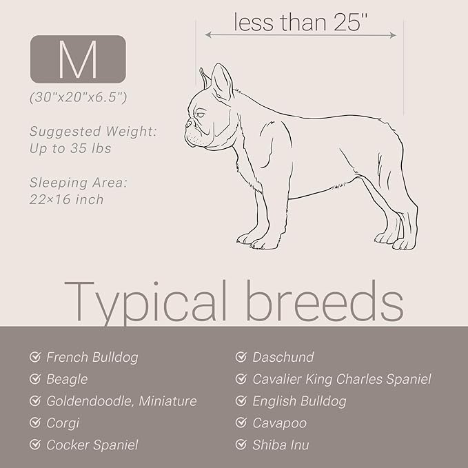 Soft Touch Orthopedic Dog Bed for Medium Dogs with Faux Fur Top, Waterproof Pet Couch Bed with Removable Washable Cover and Supportive Foam Filling (Grey, Medium)