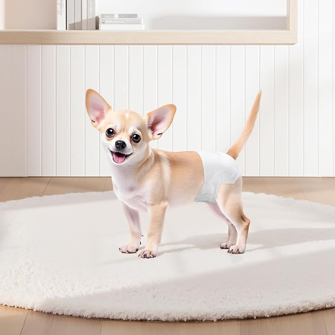 VEVOR Disposable Dog Diapers, Super Absorbent Female Dog Diapers, 360° Leak-Proof Female Doggy Pet Diaper with Wetness Indicator for Heat Period, Training, Incontinence - S, 96 Count (2 Packs of 48)