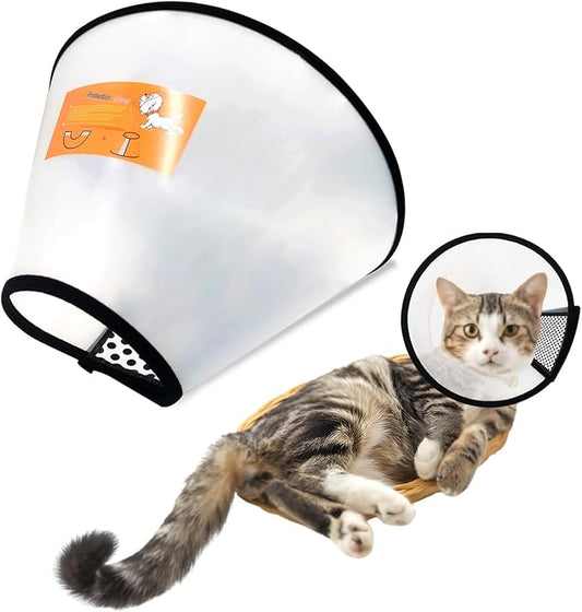 Adjustable Dog Cone Collar After Surgery Soft Cone of Shame Alternatives for Dog Cat Puppy Plastic Elizabethan Collar for Dogs from Licking Biting Scratching Wounds(L,Neck:10.2-13in)