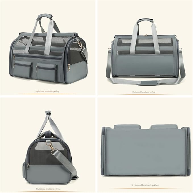 Cat Carrier Bag,Soft Sided Ventilated Pet Carrier for Small Dog Airline Approved Travel Puppy Carrier with Breathable Mesh, Foldable Portable for Outdoor Car