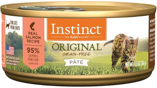 Instinct Original Grain Free Real Salmon Recipe Natural Wet Canned Cat Food by Nature's Variety, 5.5 oz. Cans (Case of 12)