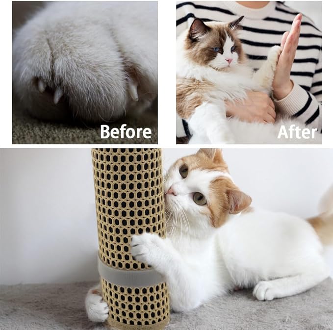 Cat Nail File Scratcher Wrapped Around a Cat Scratching Post, Cat Scratch Pad with 80 Aluminum Oxide Grit, Nail File for Cats Can Help to Trim Your Cat's Nails and Protect Scratch Post