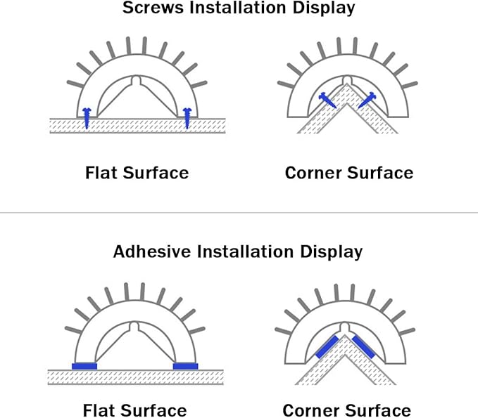 IMISNO Cat Self Groomer Toy Wall Corner Massage Comb Perfect Massager Brush with Catnip (4 PCS Gray)