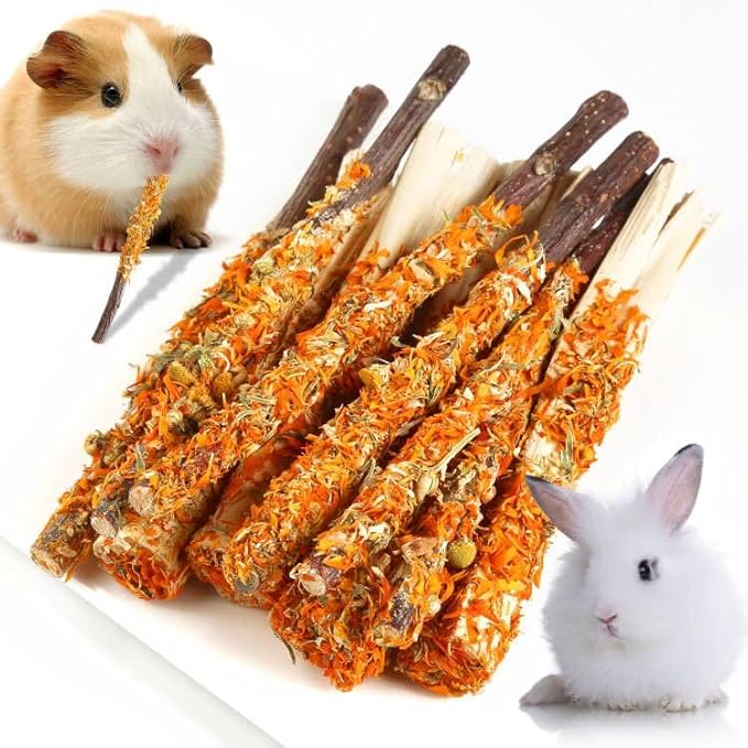 Apple Sticks for Rabbits, Natural Bunny Chew Toys Wood Treats Food for Small Animals,Hamsters, Chinchillas Squirrel Bunny Guinea Pigs Small Pet Apple Chew Sticks