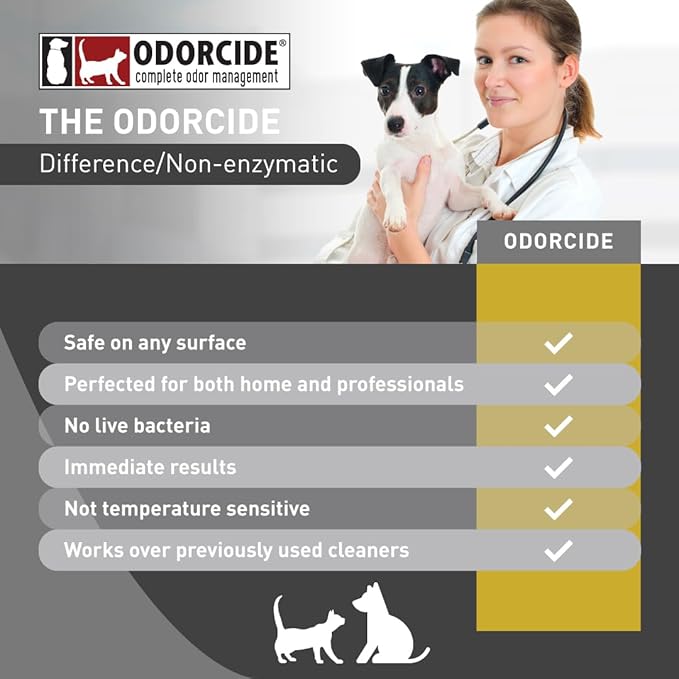 Odorcide K.O.E. Apricot Odor Eliminator Concentrate 128 oz for Strong Odor for Cages, Runs & More – Pet Odor Eliminator for Home & Kennel w/Safe, Non-Enzymatic Formula