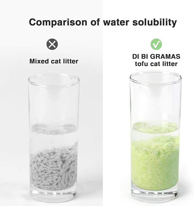 Cat Litter 24LB/4 Packs Dust-Free Clumping Tofu Cat Litter Quickly Absorb Odors Toilet Can Flush Into The Toilet Pure Natural tofu cat Litter (Green Tea)