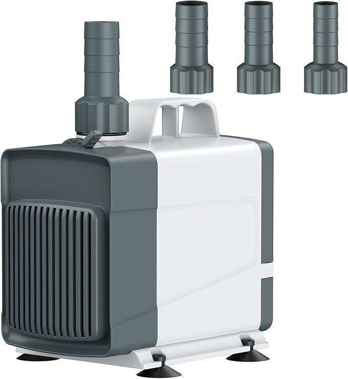 Pawfly 1060 GPH Fountain Pump, 85 W Submersible Water Pump with 14.8 ft. High Lift and 3 Nozzles, Quiet Water Fountain Pump for Aquarium Fish Tank Waterfall Pond & Hydroponics