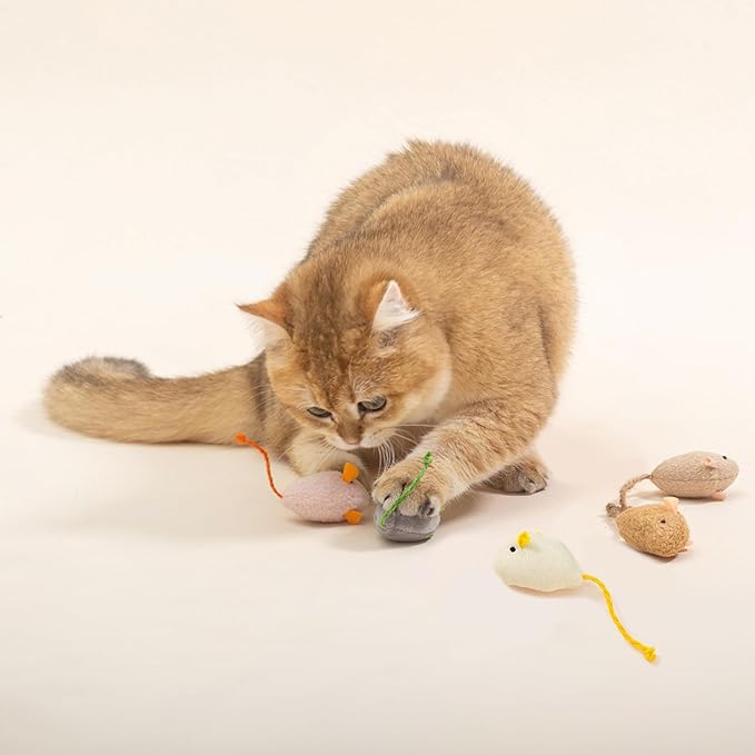 Shudyear cat Toys 5pcs Mouse Toys, Interactive Catnip Animal Toys for Indoor Kittens to Eliminate Boredom for Bored Indoor Cats (10pc)