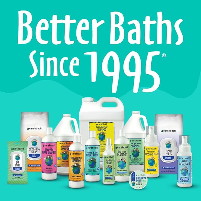 earthbath, Oatmeal & Aloe Dog Shampoo - Oatmeal Shampoo for Dogs, Itchy, Dry Skin Relief, Dog Wash, Made in USA, Cruelty Free, Fragrance Free Pet Shampoos - 128 Oz (1 Pack)