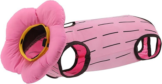 EMUST 2-in-1 Cat Recovery Suit & Cone Collar - Cute Surgical Suit for Abdominal Wounds, Adjustable Soft Flower Collar - Cat Onesie After Surgery, 4-8lb (Pink, M)