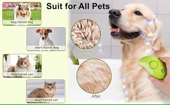 2024 3-in-1 Pet Grooming Tool: Detangling Brush for Massage and Hair Removal, Versatile for Cats and Dogs