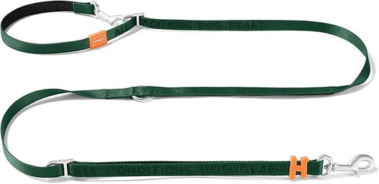HOWGO 8-in-1 Multifunctional Hands Free Dog Training Leash with Padded Handle, 8.5 FT Nylon Adjustable Length, Lightweight Aviation Aluminum, Crossbody Waist Leash for Puppy Medium Large Dogs (Green)