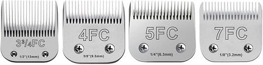 4Pack Dog Grooming Blades Compatible with Andis Dog Clippers,Dog Clipper Blades Compatible with Oster A5,Wahl km10 Dog Clippers for Animal Dog Cat Horse,Stainless-Steel Blade Sharp