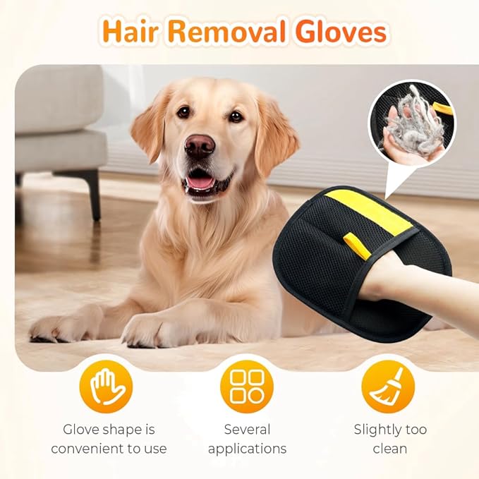 soputry Pet Hair Remover Gloves, 2025 New Electrostatic Gloves Pet Hair Glove Reusable Cat Grooming Hair Mitt Glove