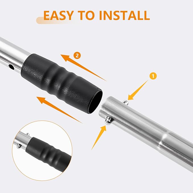 10inch Large Chicken Poop Scooper,36 to 67" Adjustable Long Chicken Coop Litter Metal Scoop with Stainless Steel Handle,5-in-1 Detachable Poop Shovel for Sand,Pet,Chicken,Cat Cleaning Tools.