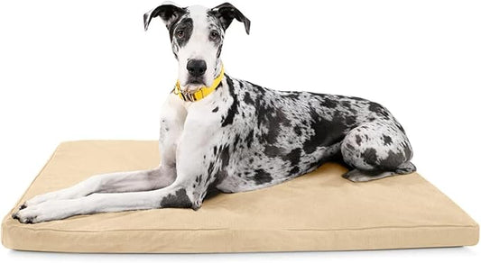 K9 Ballistics Tough Ripstop Orthopedic Dog Crate Bed - Durable Pad with Washable Cover, for Wire Crates, Tie-Downs Included, Size: XX-Large 53"x36", Sandstone