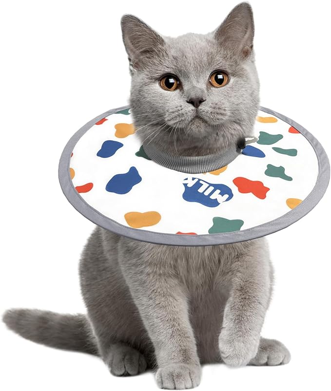 LOS ANDES Adjustable Cat Recovery & Protective Collar - Alternative to Traditional Neck Cones, Prevent Licking Wounds After Surgery, Lightweight Design for Kittens & Puppies