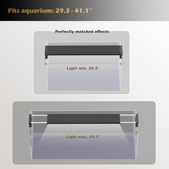 GLOWRIUM Saltwater Aquarium Light, Smart Reef Coral Fish Tank Light with Bluetooth + WiFi Dual Control App, DIY Spectrum, Brightness Adjustable, Anti-Drop, Real Time Water Temperature Sensor(30-36 in)