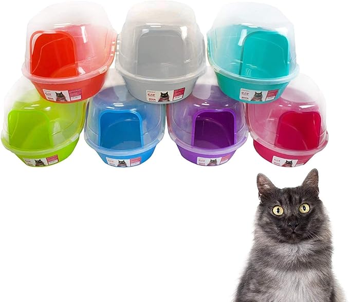 Petphabet Jumbo Hooded Cat Litter Box, Extra Large Gray