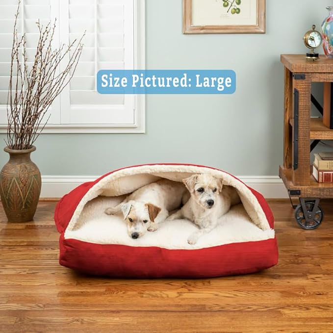 Snoozer Pet Products Rectangle Cozy Cave Dog Bed, Extra Large, Red