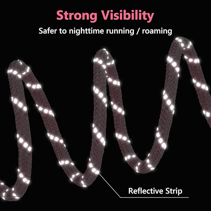 Tresbro Dog Camping Leash - 50ft/75ft/100ft Multi-size Dog Trolley System for Dogs Up to 300lbs, Portable Lightweight Runner Lead and Reflective Tie-out Cable for Yard, Courtyard, Park, Camping