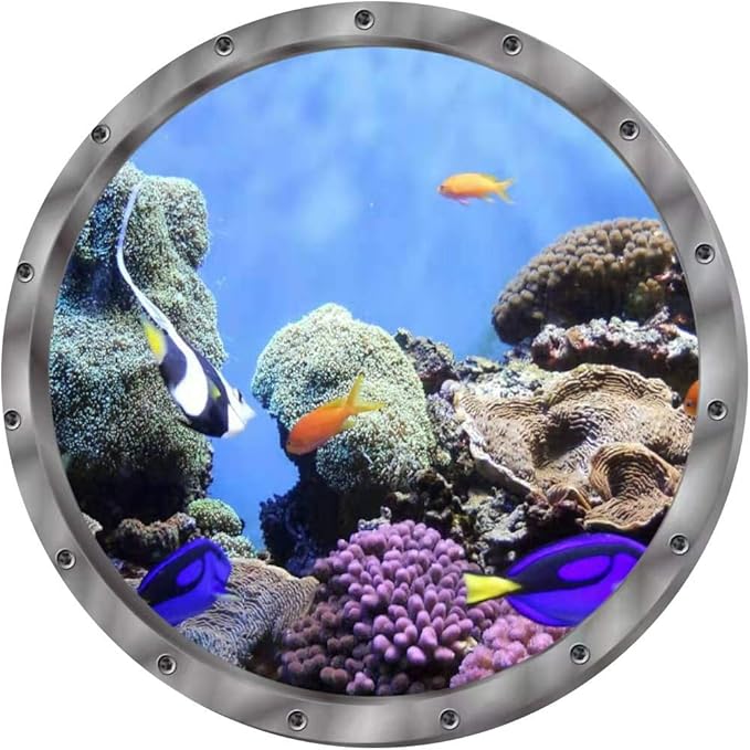 Under The Sea Nature Scenery Ocean Animals World Includ Sea Turtles Dolphins Coral 3 Pcs Removable 3D Wall Decals Peel and Stick Vinyl Stickers for Bathroom and Bedroom, Furniture,Home Decor