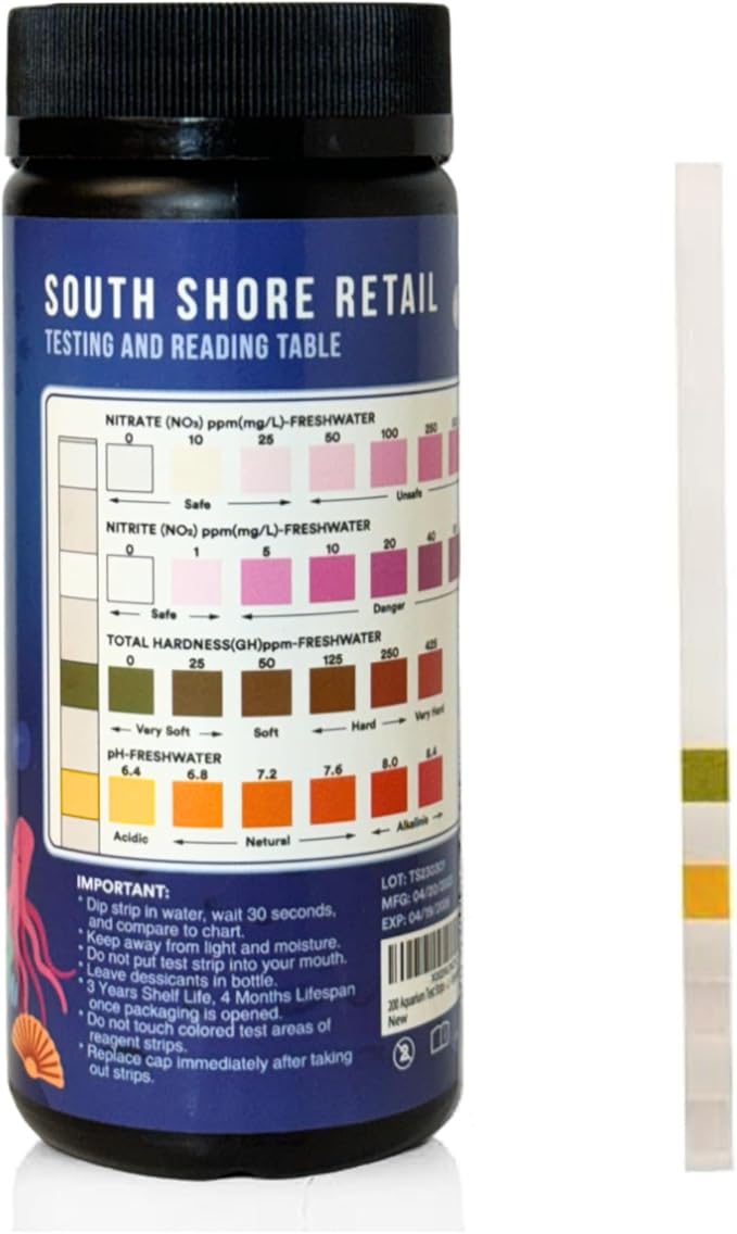 200 Aquarium Water Test Strips - For Fish Tank or Pond - Best Budget Aquarium Water Test On Amazon! - High Accuracy - Tests for Nitrate, Nitrite, PH, and Water Hardness - Veteran Owned Company!