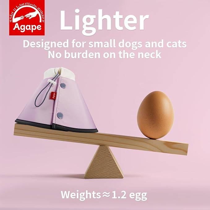 Agape Soft Dog Cone for Small Dogs & Cats, Comfy Dogs Recovery Collar After Surgery, Adjustable E Collar Alternative to Stop Licking, Protective Elizabethan Collars for Pup, Comfortable Dog Cones